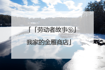 「劳动者故事⑨」我家的金雁商店