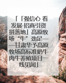 「强信心 看发展·招商引资拼落地」高原牧场“牛”劲足——甘肃华予高原牧场高标准奶牛肉牛养殖项目一线见闻