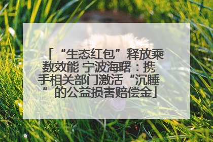 “生态红包”释放乘数效能 宁波海曙：携手相关部门激活“沉睡”的公益损害赔偿金