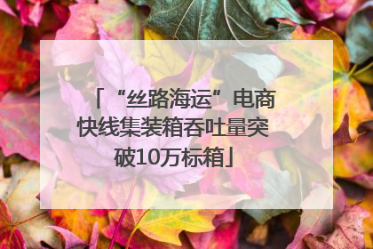 “丝路海运”电商快线集装箱吞吐量突破10万标箱