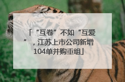 “互卷”不如“互爱”，江苏上市公司新增104单并购重组