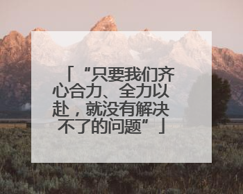 “只要我们齐心合力、全力以赴，就没有解决不了的问题”