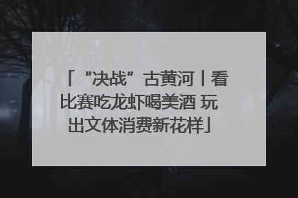“决战”古黄河丨看比赛吃龙虾喝美酒 玩出文体消费新花样