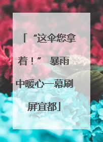 “这伞您拿着！” 暴雨中暖心一幕刷屏宜都