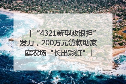 “4321新型政银担”发力，200万元贷款助家庭农场“长出彩虹”