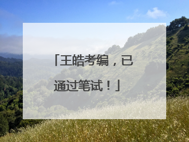 王皓考编，已通过笔试！