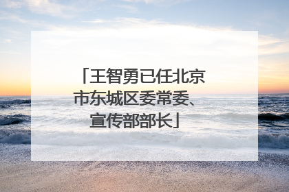 王智勇已任北京市东城区委常委、宣传部部长
