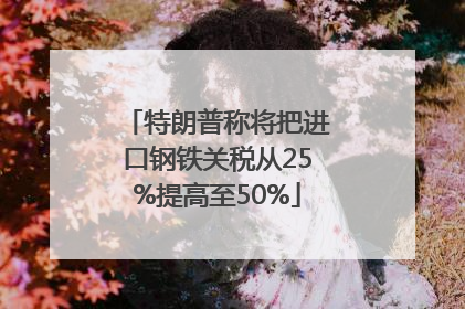 特朗普称将把进口钢铁关税从25%提高至50%