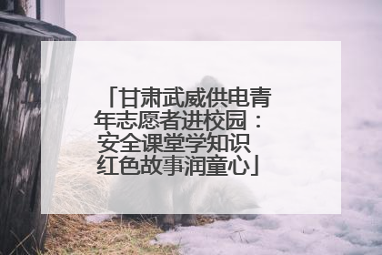 甘肃武威供电青年志愿者进校园：安全课堂学知识 红色故事润童心
