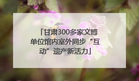 甘肃300多家文博单位馆内室外同步“互动”遗产新活力