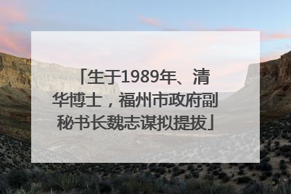 生于1989年、清华博士，福州市政府副秘书长魏志谋拟提拔