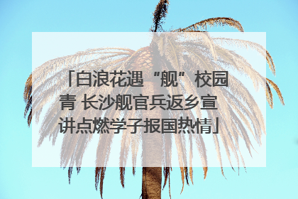 白浪花遇“舰”校园青 长沙舰官兵返乡宣讲点燃学子报国热情