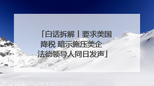 白话拆解丨要求美国降税 暗示施压美企 法德领导人同日发声