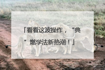 看看这波操作，“典”燃学法新热潮！