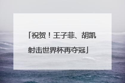 祝贺！王子菲、胡凯射击世界杯再夺冠
