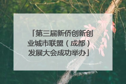 第三届新侨创新创业城市联盟（成都）发展大会成功举办