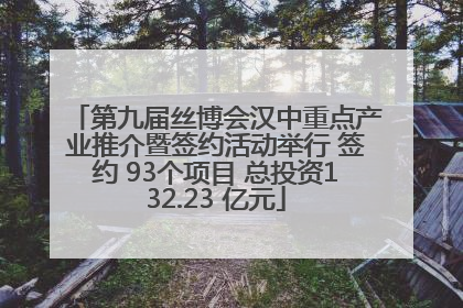 第九届丝博会汉中重点产业推介暨签约活动举行 签约 93个项目 总投资132.23 亿元