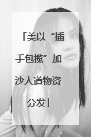 美以“插手包揽”加沙人道物资分发