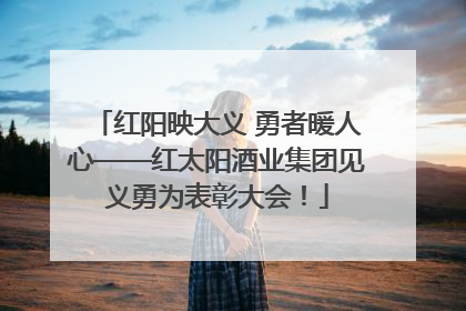 红阳映大义 勇者暖人心——红太阳酒业集团见义勇为表彰大会！