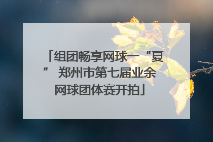 组团畅享网球一“夏” 郑州市第七届业余网球团体赛开拍