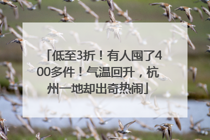 低至3折！有人囤了400多件！气温回升，杭州一地却出奇热闹