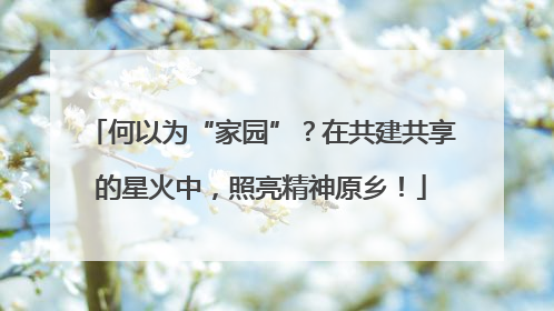何以为“家园”？在共建共享的星火中，照亮精神原乡！