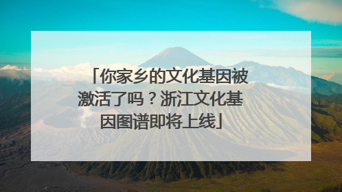你家乡的文化基因被激活了吗？浙江文化基因图谱即将上线