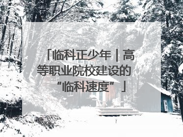 临科正少年｜高等职业院校建设的“临科速度”