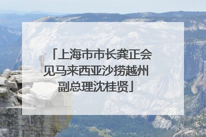 上海市市长龚正会见马来西亚沙捞越州副总理沈桂贤