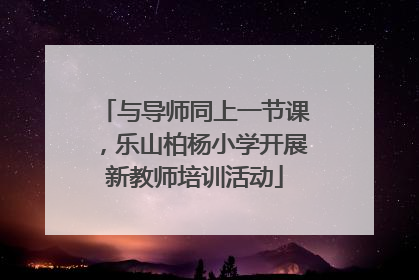 与导师同上一节课，乐山柏杨小学开展新教师培训活动