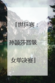 世乒赛：孙颖莎晋级女单决赛