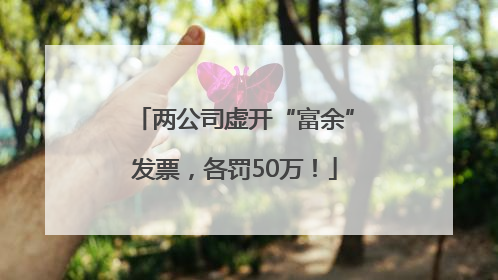 两公司虚开“富余”发票，各罚50万！