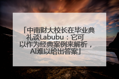 中南财大校长在毕业典礼谈Labubu：它可以作为经典案例来解析，AI难以给出答案