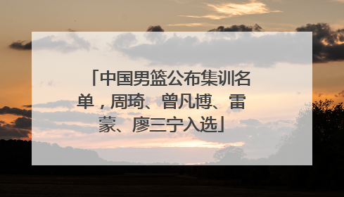 中国男篮公布集训名单，周琦、曾凡博、雷蒙、廖三宁入选