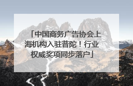 中国商务广告协会上海机构入驻普陀！行业权威奖项同步落户