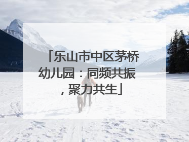 乐山市中区茅桥幼儿园：同频共振，聚力共生