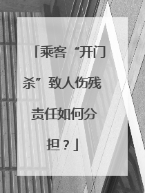 乘客“开门杀”致人伤残 责任如何分担？