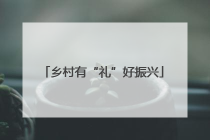 乡村有“礼”好振兴