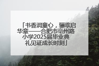 书香润童心，骊歌启华章——合肥市亳州路小学2025届毕业典礼见证成长时刻