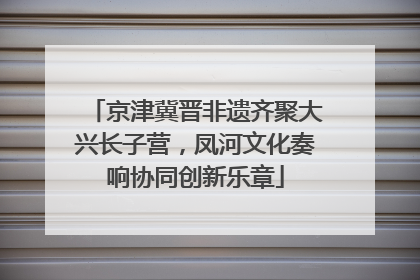 京津冀晋非遗齐聚大兴长子营，凤河文化奏响协同创新乐章