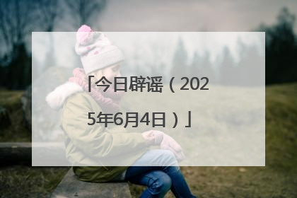 今日辟谣（2025年6月4日）