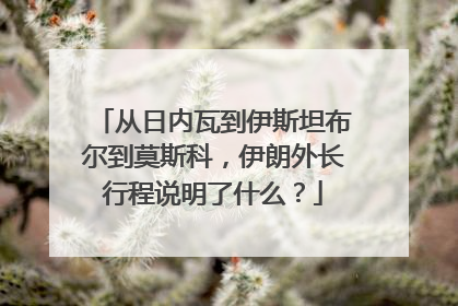 从日内瓦到伊斯坦布尔到莫斯科，伊朗外长行程说明了什么？