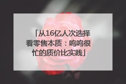 从16亿人次选择看零售本质：鸣鸣很忙的质价比实践
