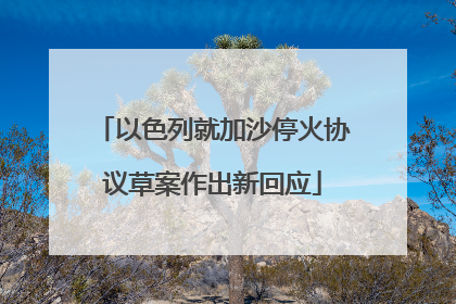 以色列就加沙停火协议草案作出新回应