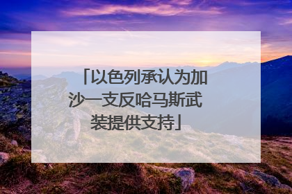 以色列承认为加沙一支反哈马斯武装提供支持