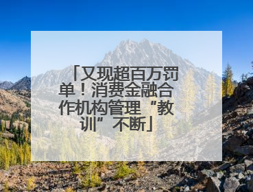 又现超百万罚单！消费金融合作机构管理“教训”不断