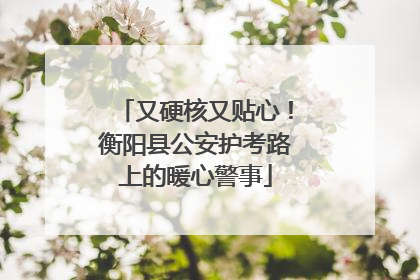 又硬核又贴心！衡阳县公安护考路上的暖心警事