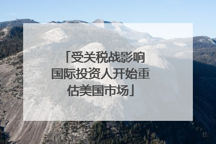 受关税战影响 国际投资人开始重估美国市场