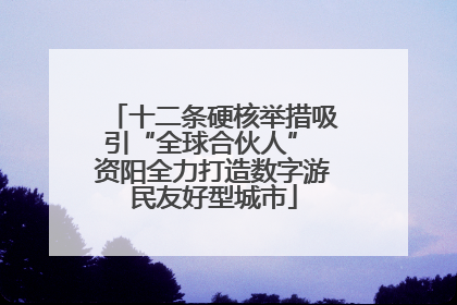 十二条硬核举措吸引“全球合伙人” 资阳全力打造数字游民友好型城市