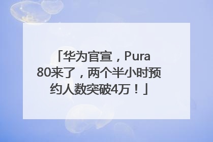 华为官宣，Pura 80来了，两个半小时预约人数突破4万！